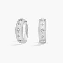 Diamond Glimmer Hoop Earrings In 14K White Gold (1/4 Ct. Tw.)
