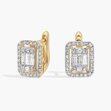 Diamond Halo Cluster Earrings 14K Yellow Gold (1/2 Ct. Tw.)