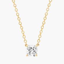 Cushion Cut Diamond Solitaire Pendant In 14K Yellow Gold (1/2 Ct. Tw. - H-I / SI1-SI2)