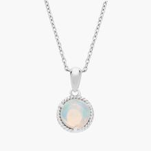 Opal Rope Pendant In Sterling Silver (7mm)