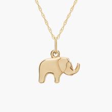 18" Mini Elephant Necklace In 14k Yellow Gold (0.5 Mm)