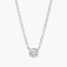 Four Prong Basket Solitaire Lab Grown Diamond Pendant In 14K White Gold (1/4 Ct. Tw. - F-G / VS2-SI1)