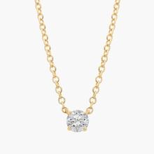 Four Prong Basket Solitaire Lab Grown Diamond Pendant In 14K Yellow Gold (1/4 Ct. Tw. - F-G / VS2-SI1)
