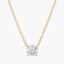 Four Prong Basket Solitaire Diamond Pendant In 14K Yellow Gold (1/2 Ct. Tw. - H-I / SI1-SI2)