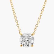 Four Prong Basket Solitaire Lab Grown Diamond Pendant In 14K Yellow Gold (1 1/2 Ct. Tw. - F-G / VS2-SI1)