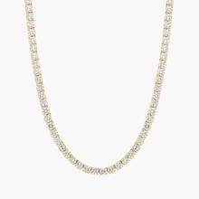 16 " Straight Lab-Grown Diamond Tennis Necklace In 14K Yellow Gold (12 Ct. Tw. - F-G / VS2-SI1)