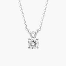 Double-Bail Lab-Grown Diamond Solitaire Pendant In 14K White Gold (1/2 Ct. Tw. - F-G / VS2-SI1)