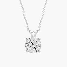 Double-Bail Lab-Grown Diamond Solitaire Pendant In 14K White Gold (3 Ct. Tw. - F-G / VS2-SI1)