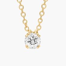 Double Prong Diamond Pendant In 14K Yellow Gold (1/4 Ct. Tw. - H-I / SI1-SI2)