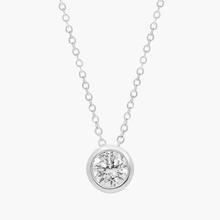 Bezel Diamond Pendant In 14K White Gold