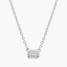 East West Emerald Cut Bezel Diamond Pendant In 14K White Gold (1/4 Ct. Tw. - H-I / SI1-SI2)