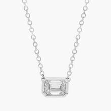 East West Emerald Cut Bezel Diamond Pendant In 14K White Gold (1/2 Ct. Tw. - H-I / SI1-SI2)