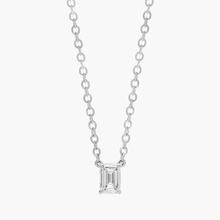 Emerald Cut Cut Diamond Solitaire Pendant In 14K White Gold (1/4 Ct. Tw. - H-I / SI1-SI2)