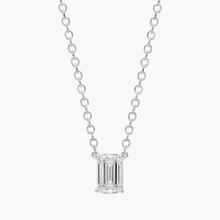 Emerald Cut Cut Diamond Solitaire Pendant In 14K White Gold (1/2 Ct. Tw. - H-I / SI1-SI2)