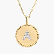Pavé Diamond Letter A Initial Pendant In 14K Yellow Gold
